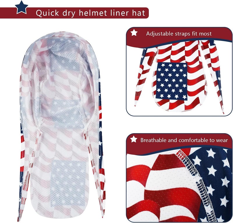 DOCILA 3 Pcs Do Rags for Men Skull Cap Bandana Hat Breathable Helmet Linner Beanie - Image 5